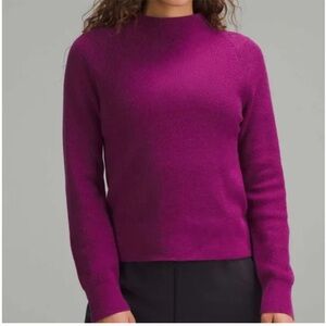 Lululemon Cotton-Blend Mock-Neck Sweater Heathered Wild Berry
